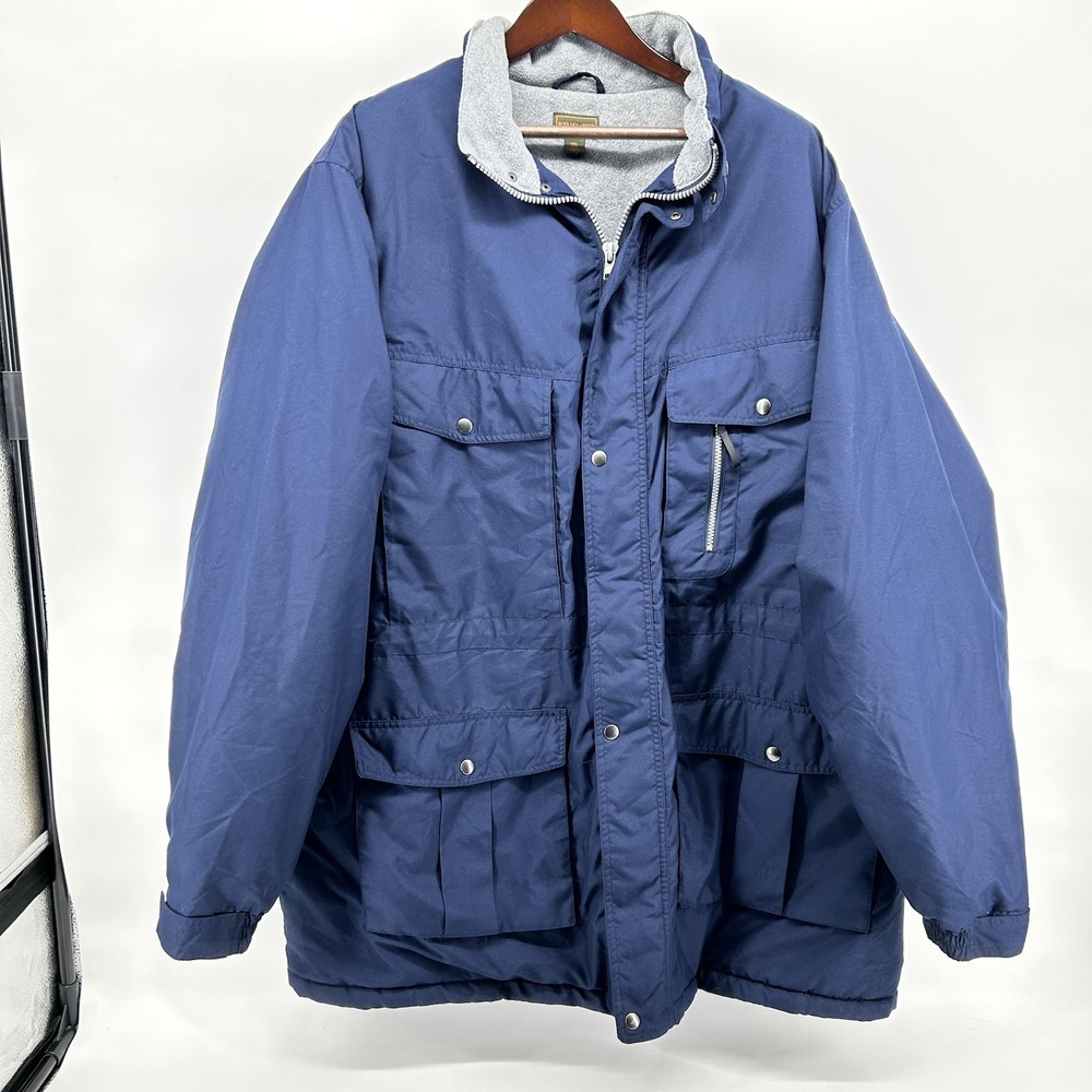 Boulder Creek Expedition Parka Mens 3XLT Blue Fleece Lined Jacket No Hood Rugged